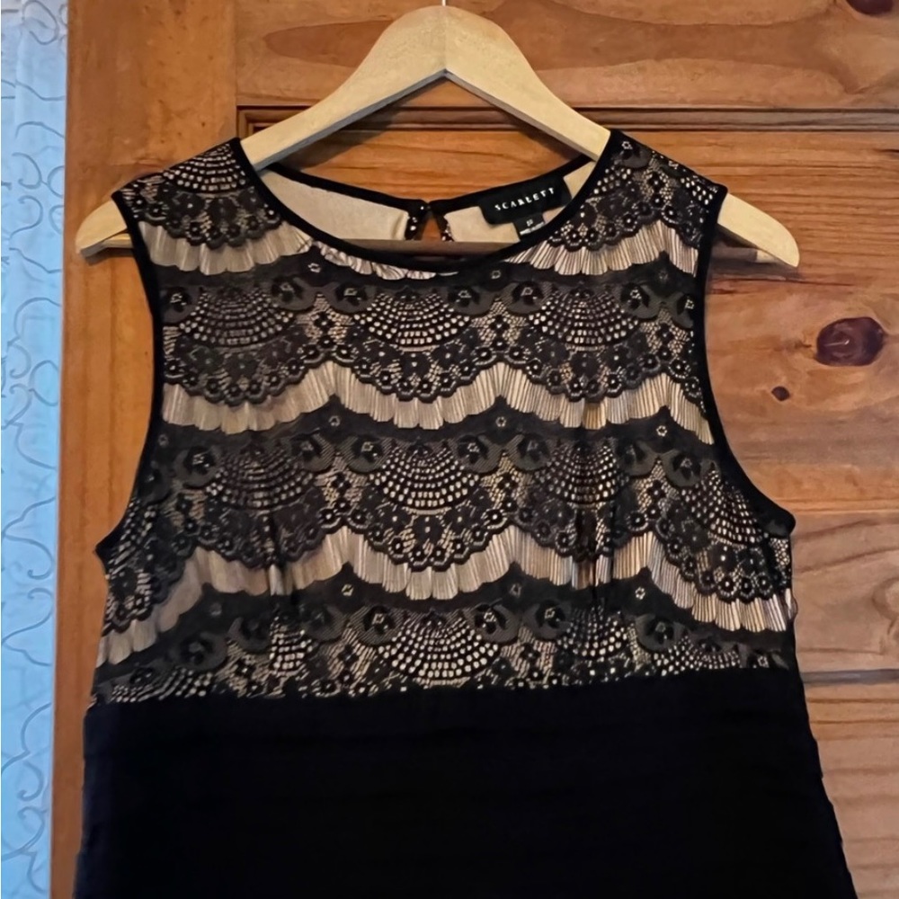 Gorgeous Scarlett Cocktail Dress - Size 14 - Black & Nude
